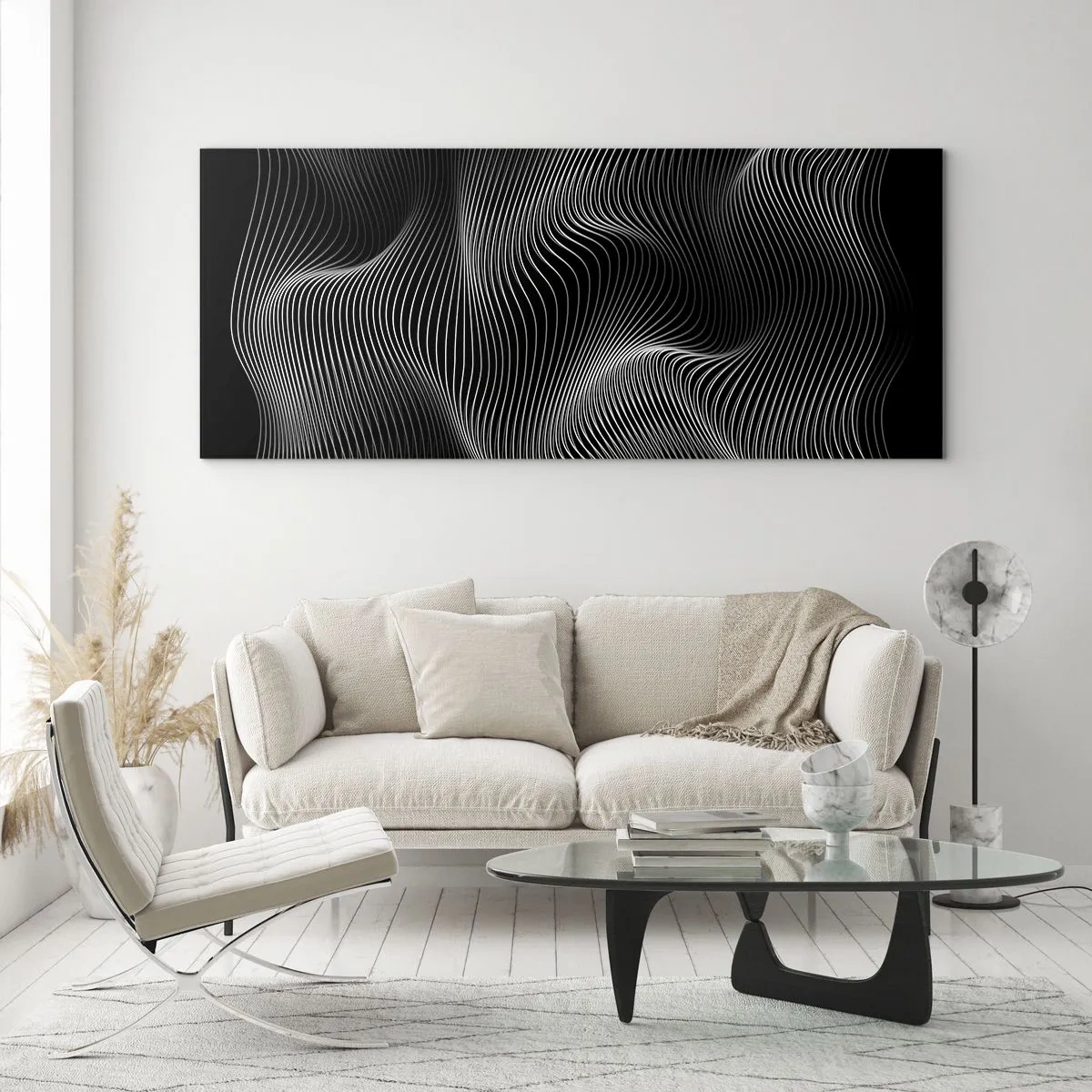 Obraz na szkle - Taniec światła w przestrzeni - 100x40 cm