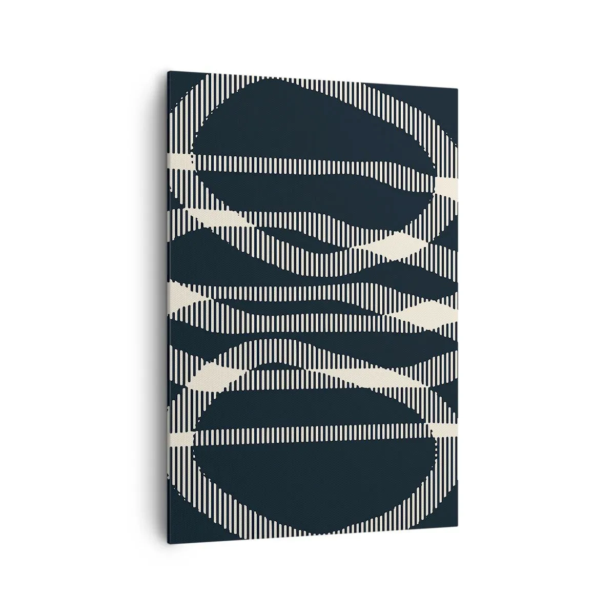 Obraz na płótnie - Geometryczne linie w jasnych odcieniach na ciemnym tle - 70x100cm - Próba przełamania ciemności - Nowoczesna dekoracja ścienna do salonu i sypialni ARTTOR