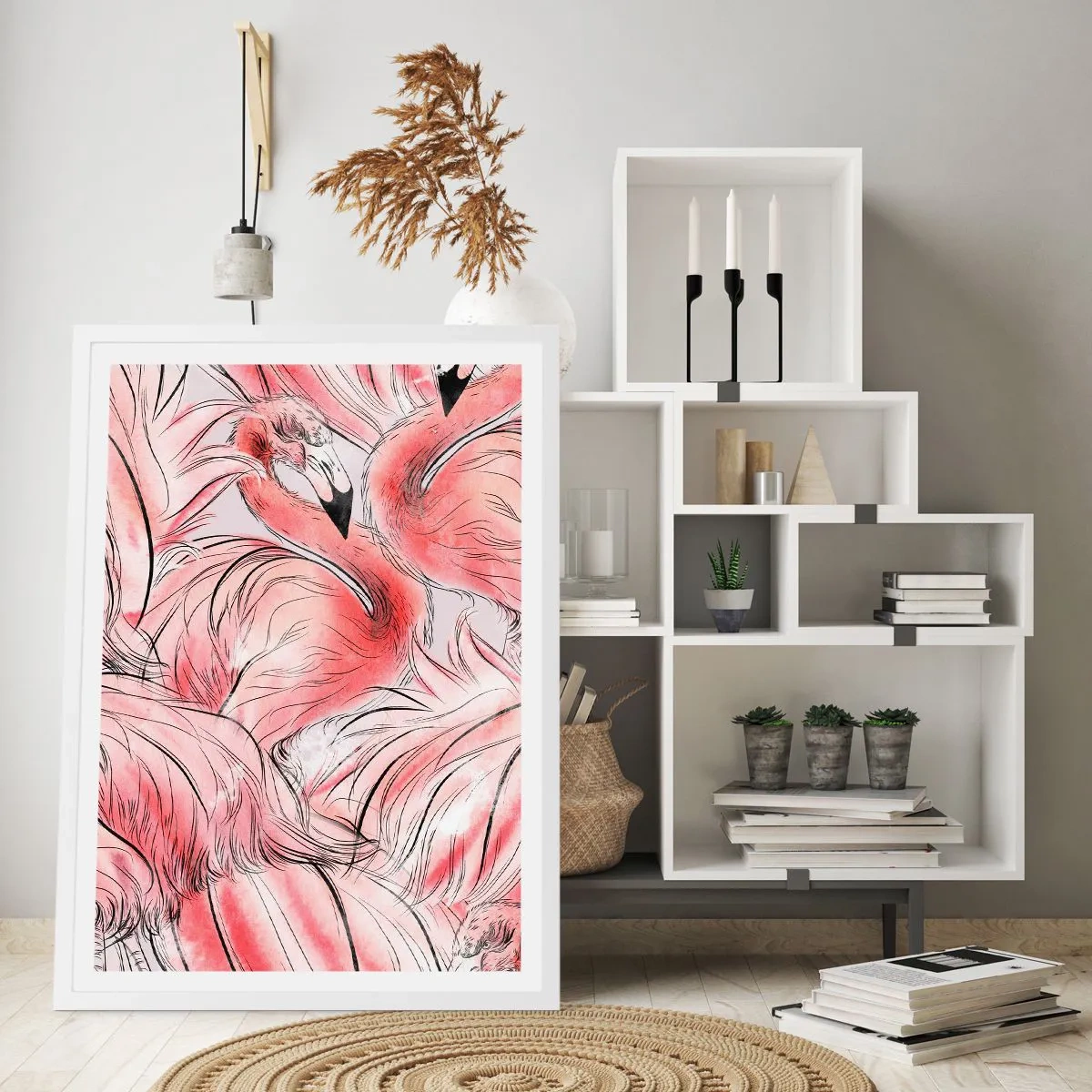 Plakat w białej ramie - Ptasi corps de ballet - 50x70 cm