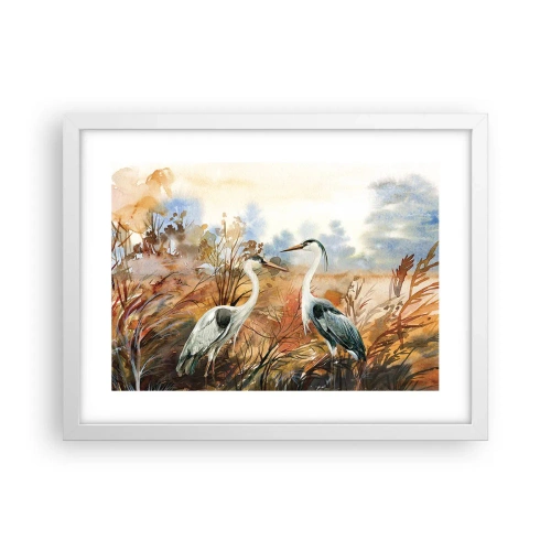 Plakat w białej ramie - Dokąd jesienią? - 40x30 cm