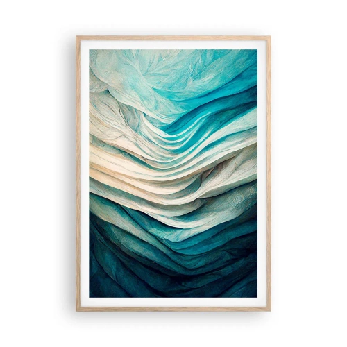 Plakat w ramie jasny dąb - Błękitne nienasycenie - 70x100 cm