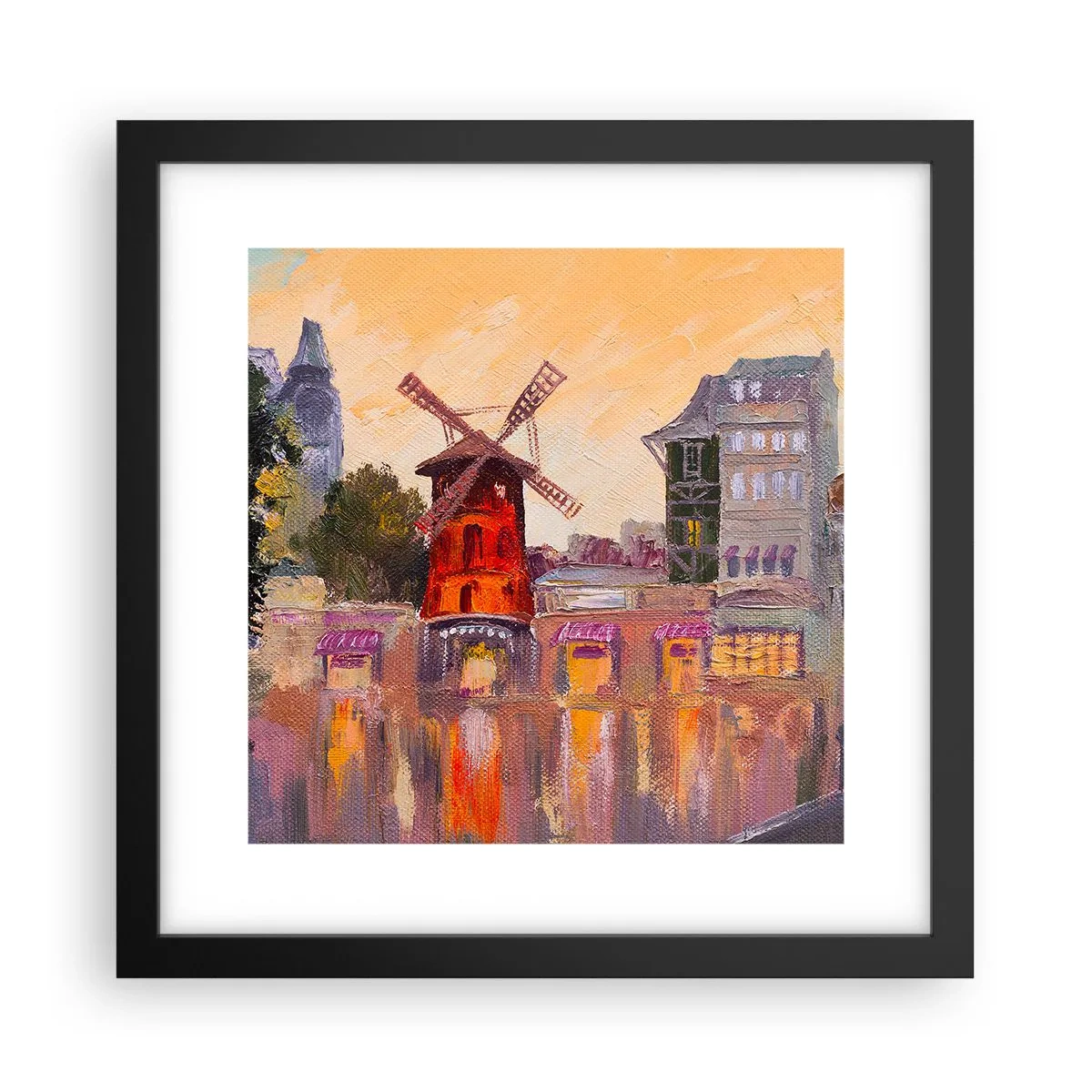 Plakat w czarnej ramie - Paryskie ikony – Moulin Rouge - 30x30 cm
