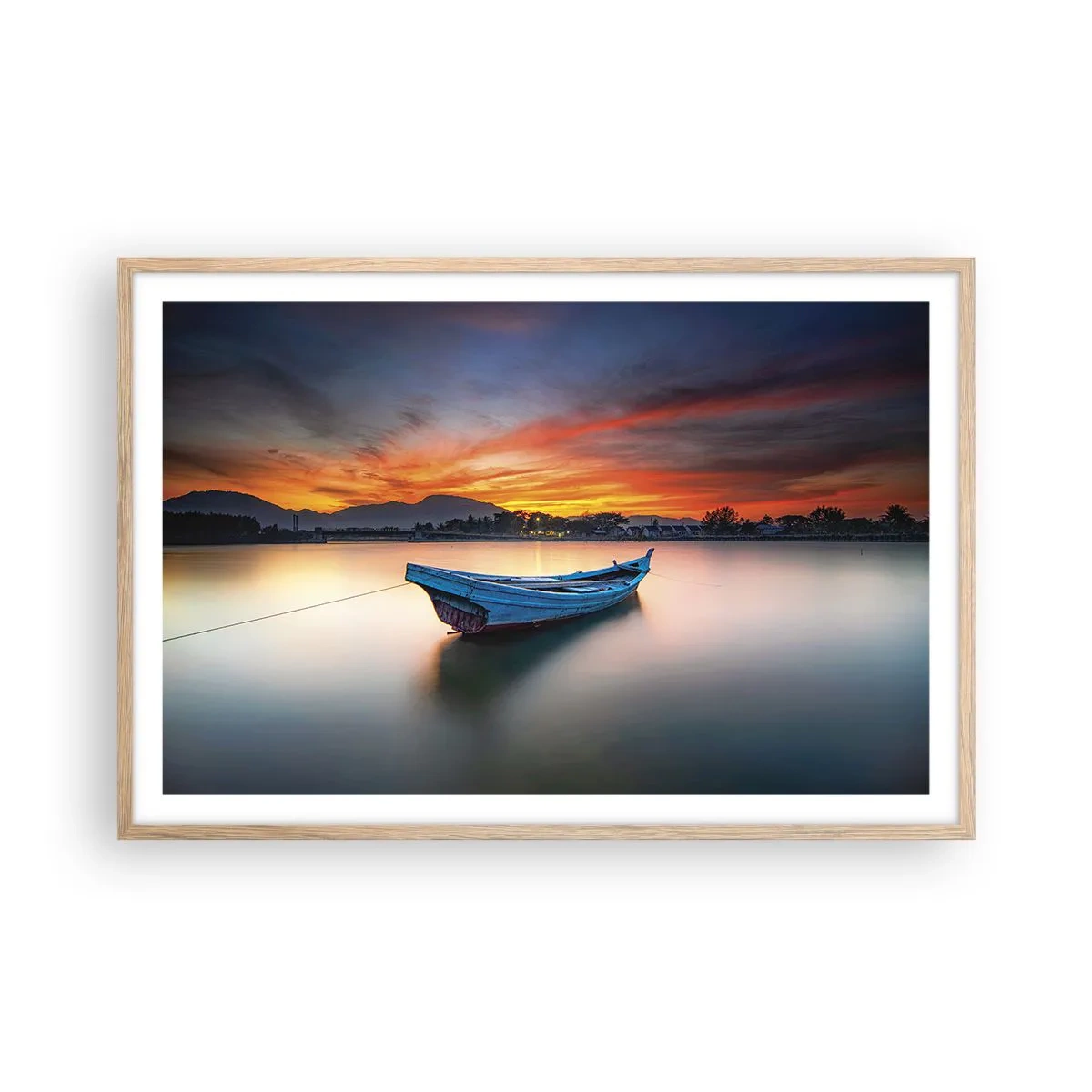 Plakat w ramie jasny dąb - Nadchodzi dobra noc - 91x61 cm