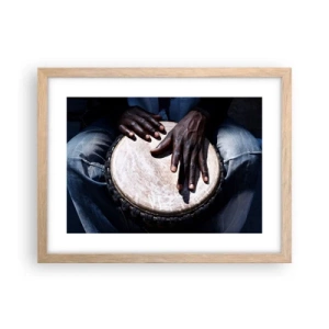 Plakat w ramie jasny dąb - Żyj w swoim rytmie - 40x30 cm