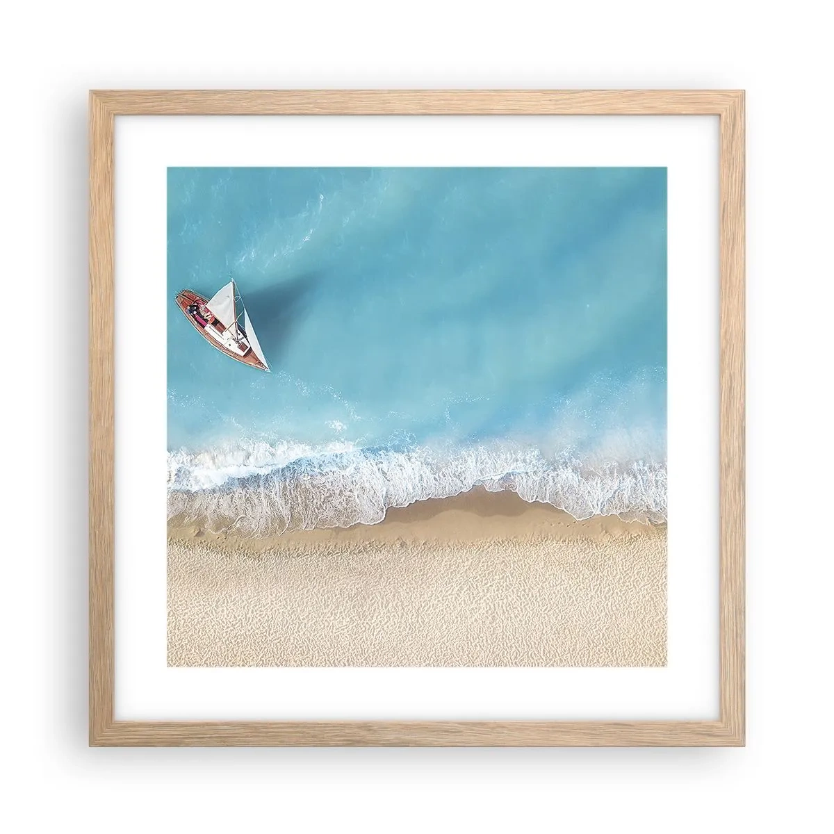 Plakat w ramie jasny dąb - Na granicy błękitu i złota - 40x40 cm