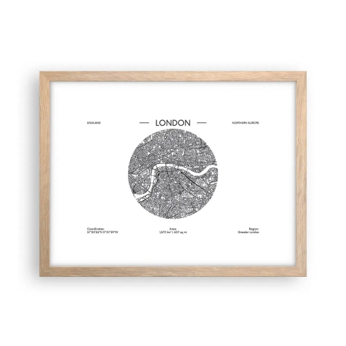 Plakat w ramie jasny dąb - Anatomia Londynu - 40x30 cm