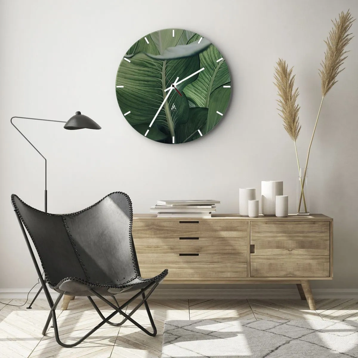 Zegar ścienny - Życie intensywnie zielone - 40x40 cm