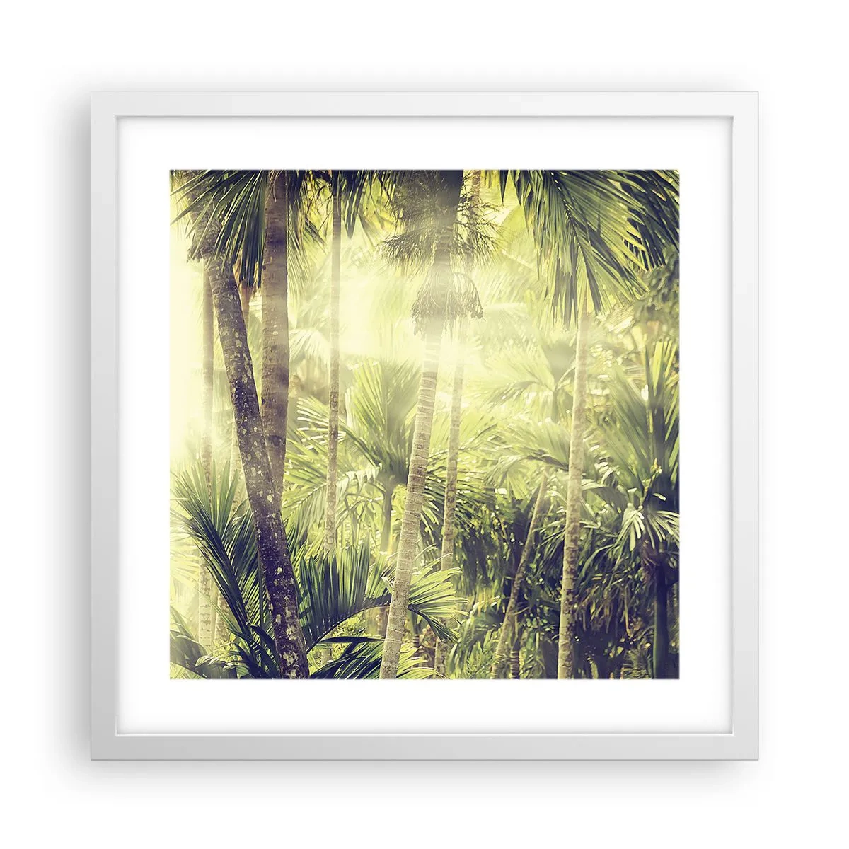 Plakat w białej ramie - W zielonym żarze - 40x40 cm