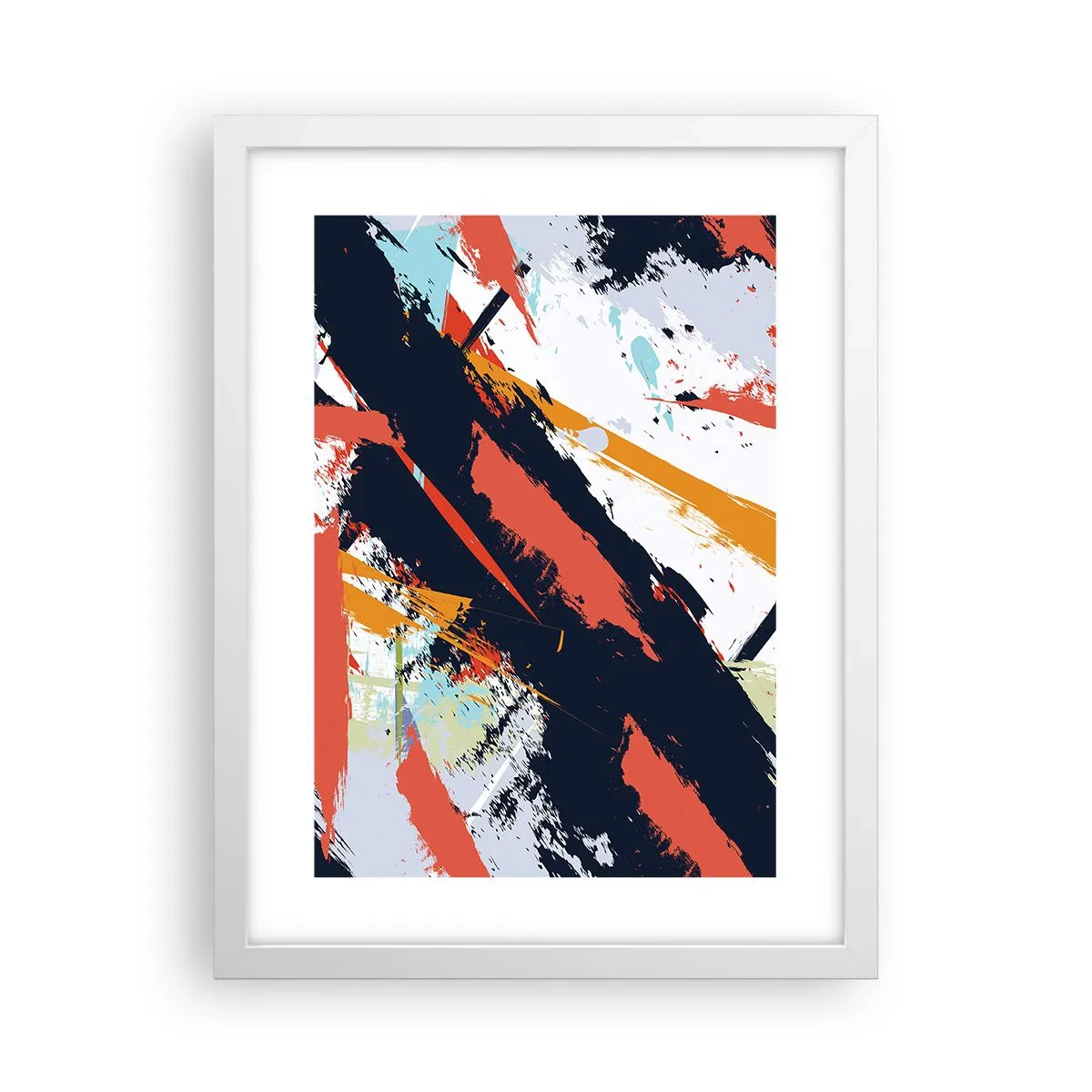 Plakat w białej ramie - Kompozycja dynamiczna - 30x40 cm