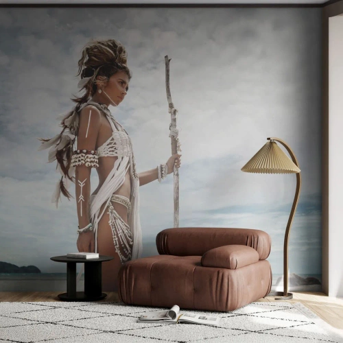 Fototapeta Premium Canvas - Królowa tropików - Kobieta, Strój Etniczny, Plemię - 450x315 cm