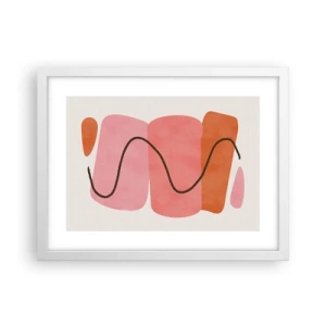 Plakat w białej ramie - łagodny ruch form - 40x30 cm