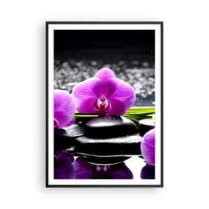 Plakat w czarnej ramie - Utonąć w ciszy i spokoju - 70x100 cm