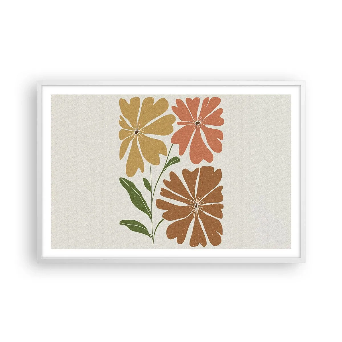 Plakat w białej ramie - Natura i geometria - 91x61 cm