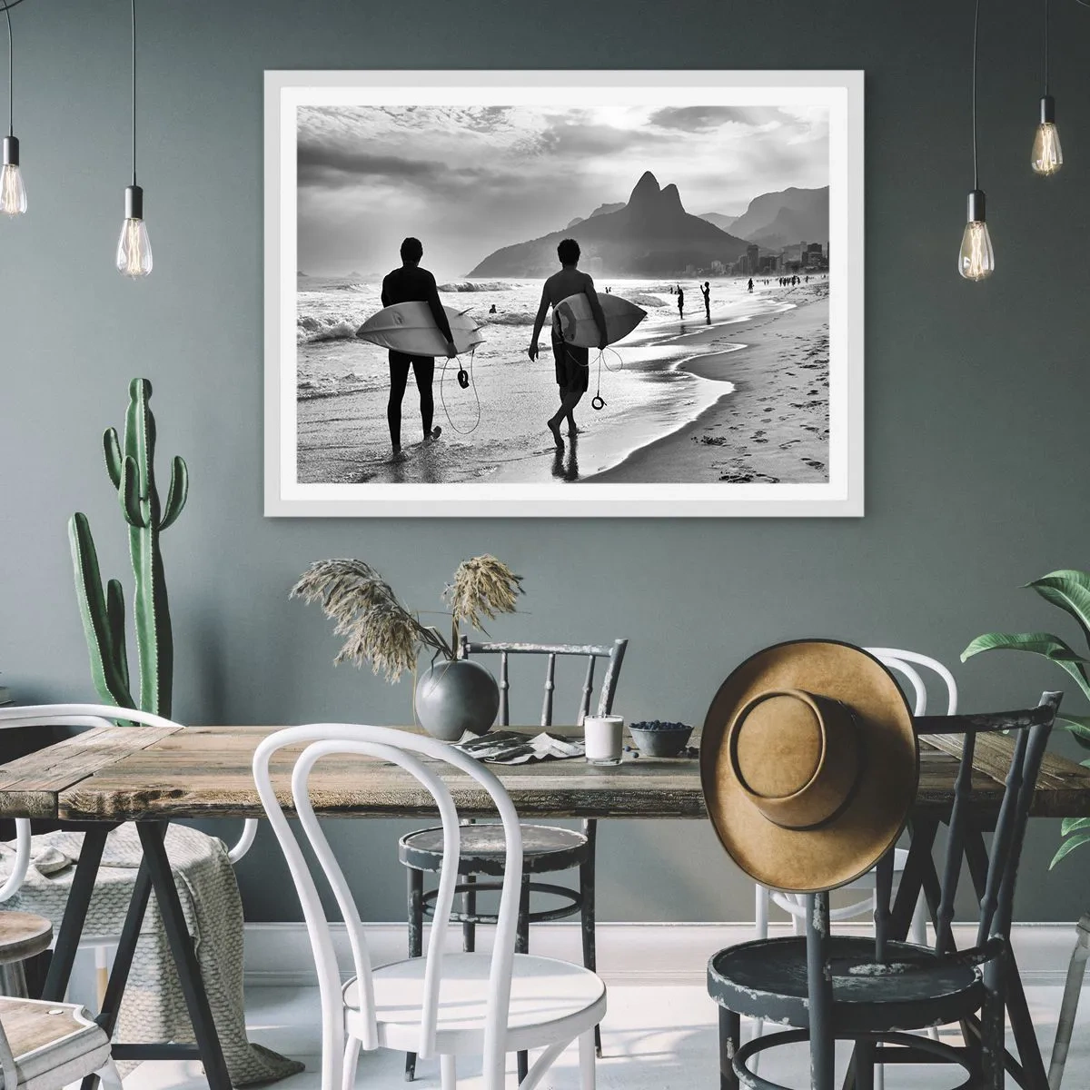 Plakat w białej ramie - Samba na jedną falę - 70x50 cm