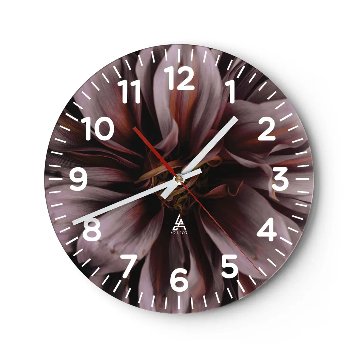 Zegar ścienny - Kwietne serce - 30x30 cm