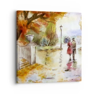 Obraz na płótnie - Romantyczna jesień w parku - 30x30 cm