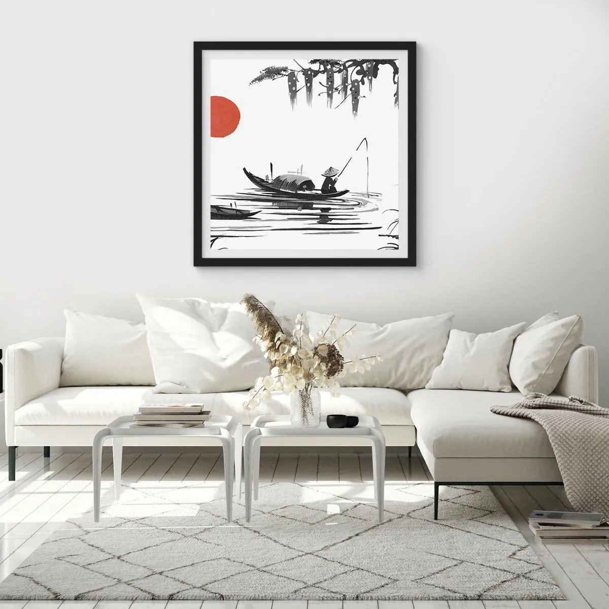 Plakat w czarnej ramie - Azjatyckie popołudnie - 30x30 cm