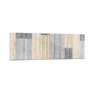 Obraz na szkle - Geometryczna kompozycja w odcieniach szarości i beżu - 160x50cm - Kompozycja: trzymać pion - Nowoczesna dekoracja ścienna do salonu i sypialni ARTTOR