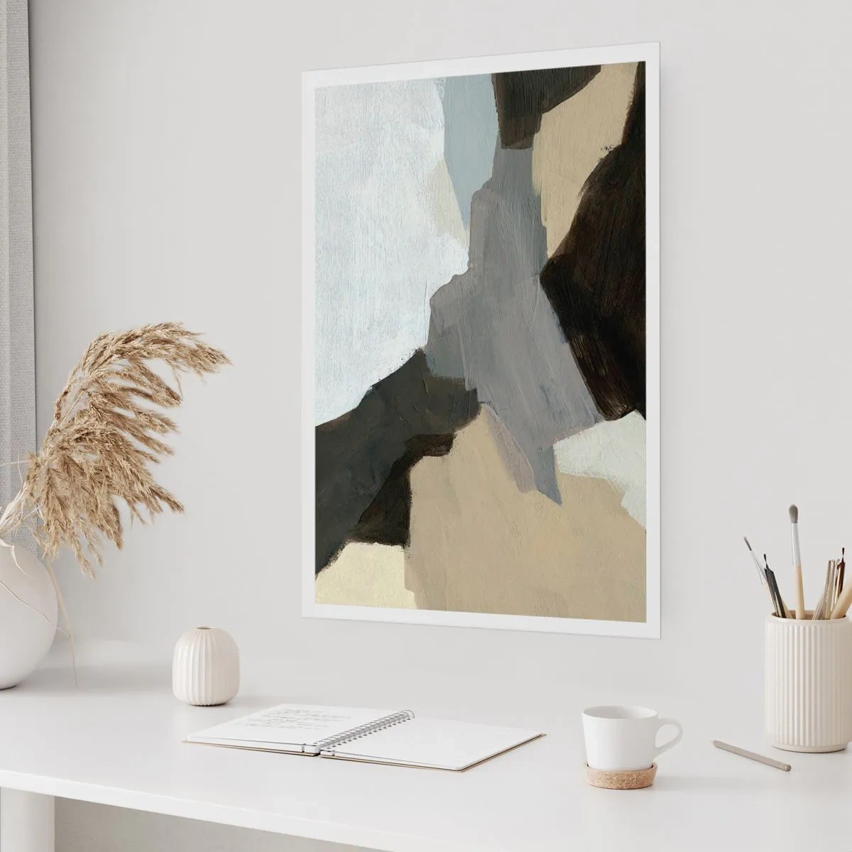 Plakat - Abstrakcja: rozstaje szarości - 40x50 cm