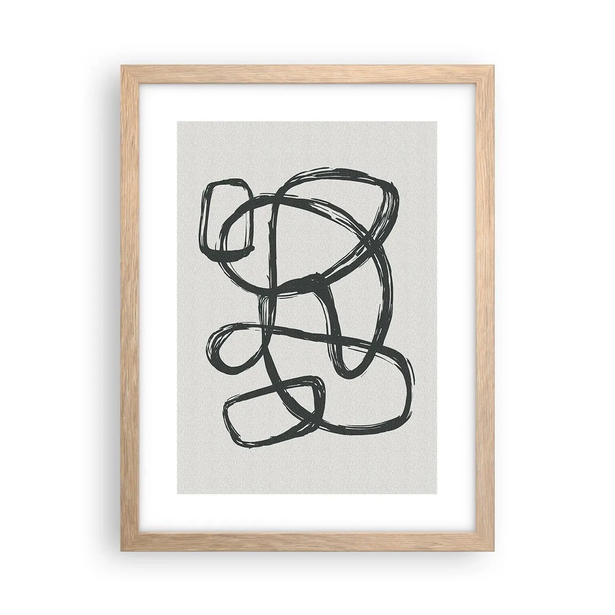 Plakat w ramie jasny dąb - Zapętlona abstrakcja - 30x40 cm