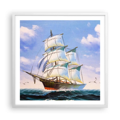 Plakat w białej ramie - Dumnie z wiatrem - 60x60 cm