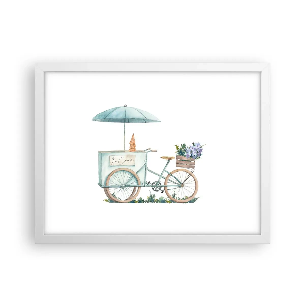 Plakat w białej ramie - Słodkie wspomnienie lata - 40x30 cm