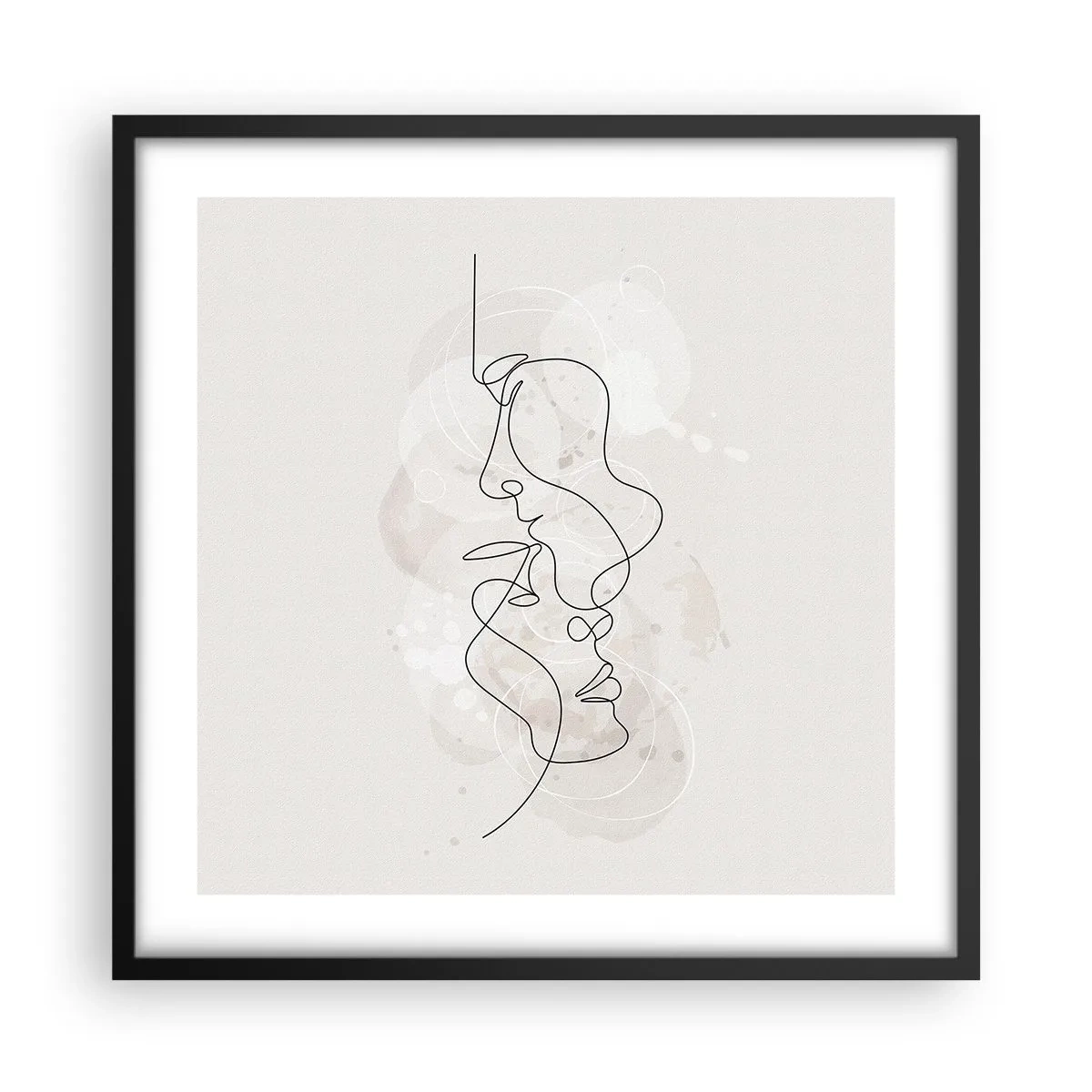 Plakat w czarnej ramie - Splątani w uścisku - 50x50 cm