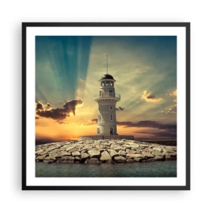 Plakat w czarnej ramie - Światło - Dobro - Piękno - 60x60 cm