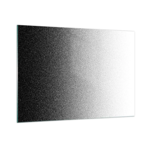 Obraz na szkle - Czarno-biały gradient z efektem ziarnistości i światła - 100x70cm - W stronę światła - Nowoczesna dekoracja ścienna do salonu, kuchni i sypialni ARTTOR