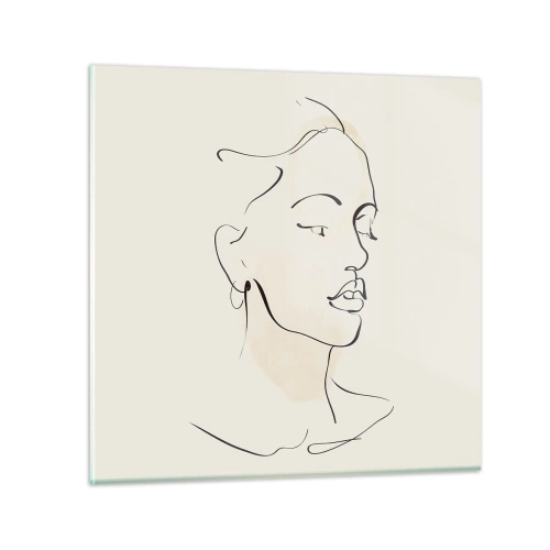 Obraz na szkle - Pewną kreską - 70x70 cm