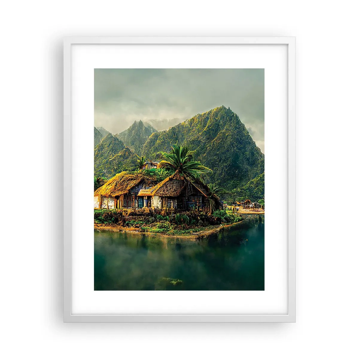 Plakat w białej ramie - Tropikalny raj - 40x50 cm