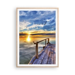 Plakat w ramie jasny dąb - Wiatr idzie na spoczynek - 70x100 cm