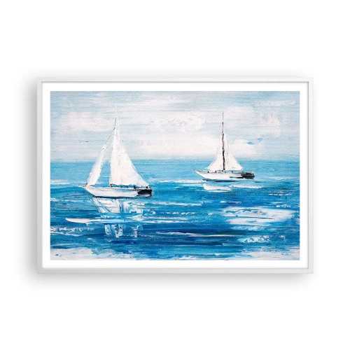 Plakat w białej ramie - Z przyjacielem u boku - 100x70 cm