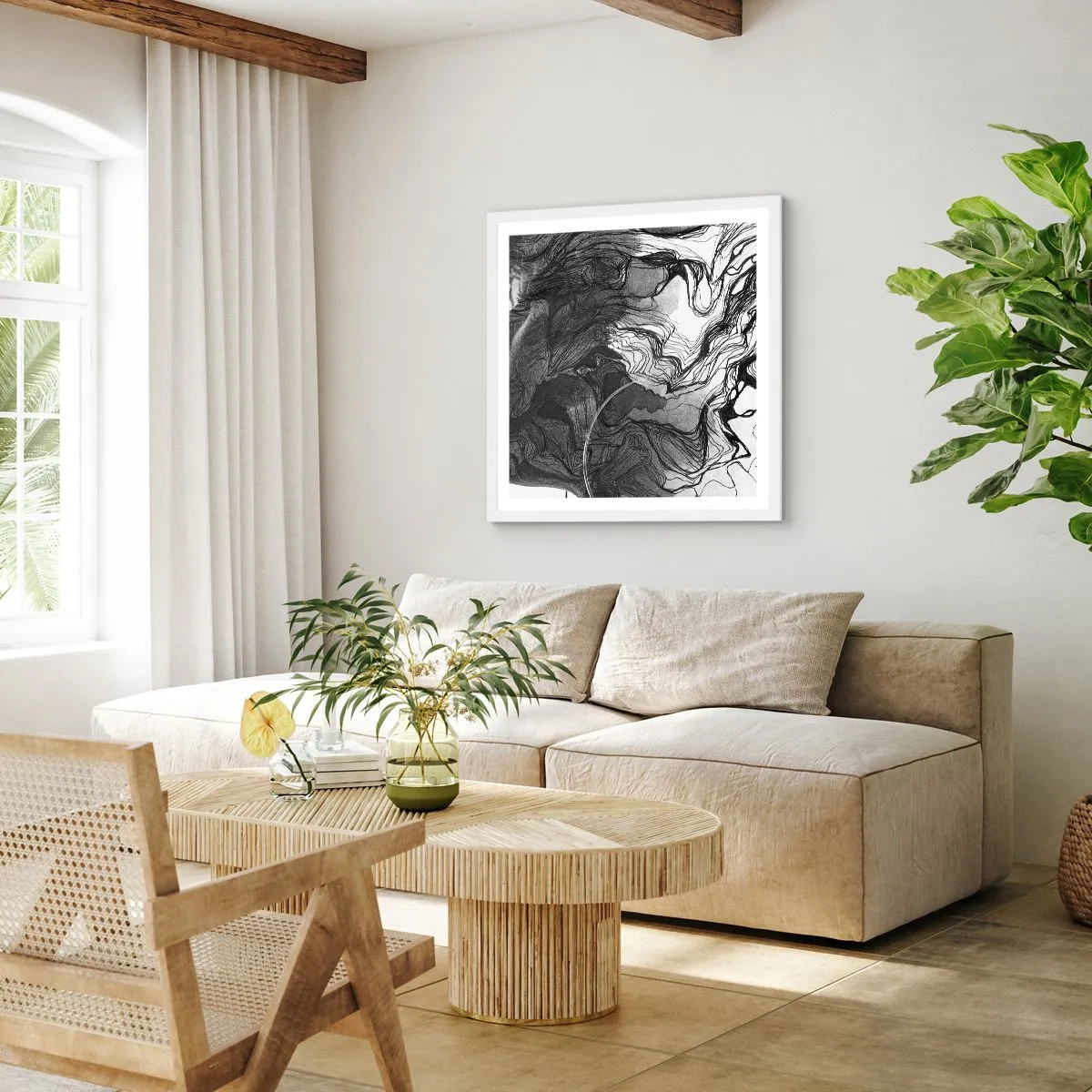 Plakat w białej ramie - Zaplątana w marzeniach - 60x60 cm