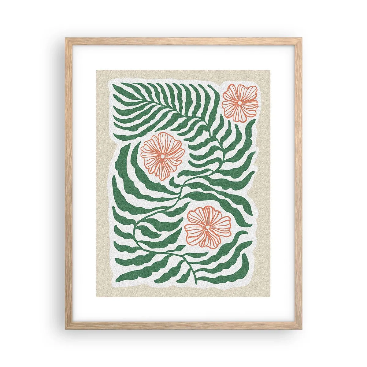 Plakat w ramie jasny dąb - Rozkwitłe w zieleni - 40x50 cm