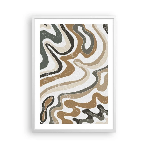 Plakat w białej ramie - Meandry barw ziemi - 50x70 cm