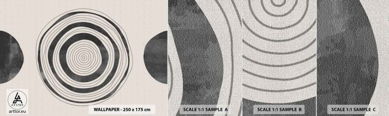 Fototapeta Próbka Premium Canvas - Ważne to co pomiędzy - Koła, Minimalistyczny, Współczesny - 100x30 cm