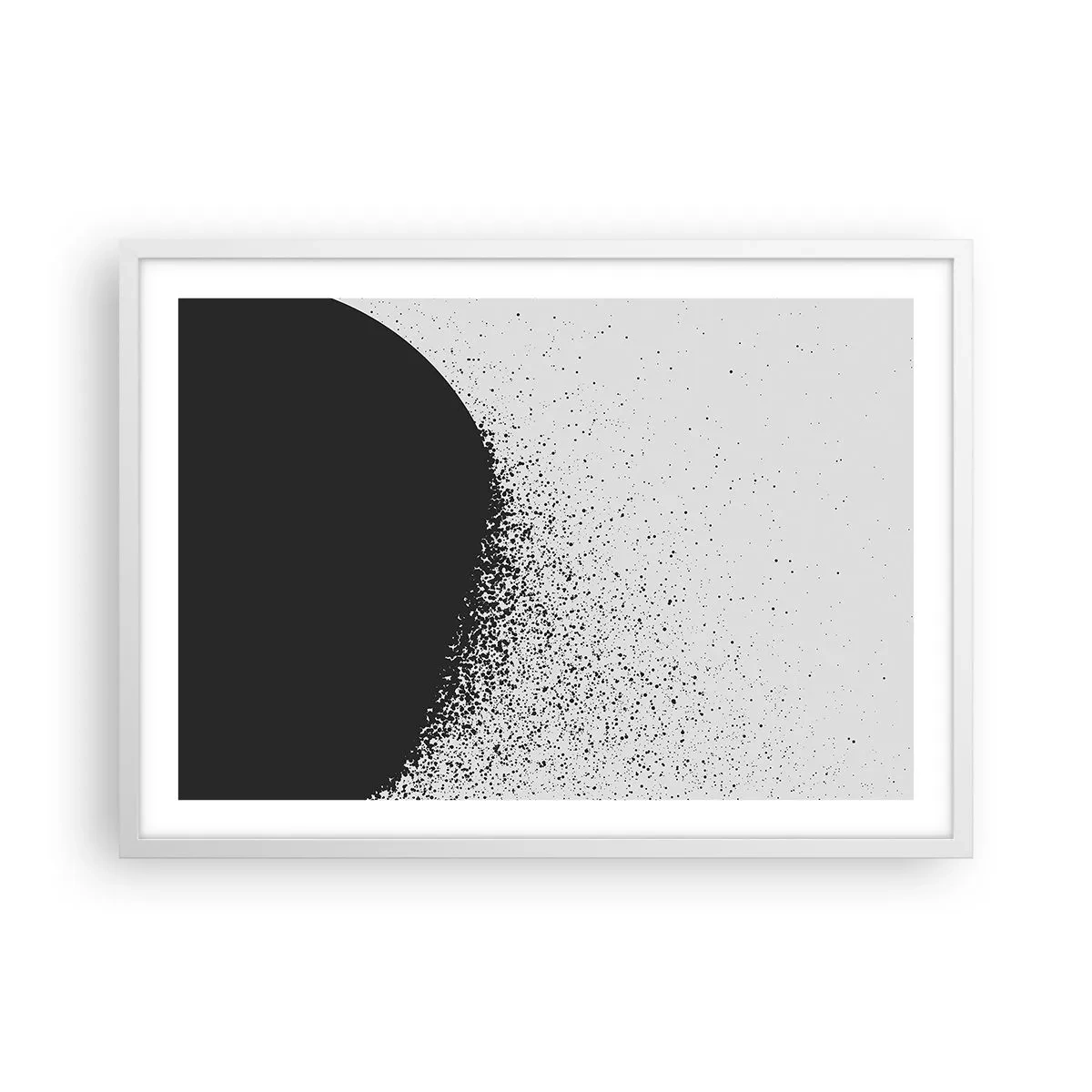 Plakat w białej ramie - Ruch cząsteczek - 70x50 cm