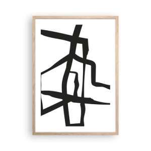 Plakat w ramie jasny dąb - Czarno-biała konstrukcja - 50x70 cm