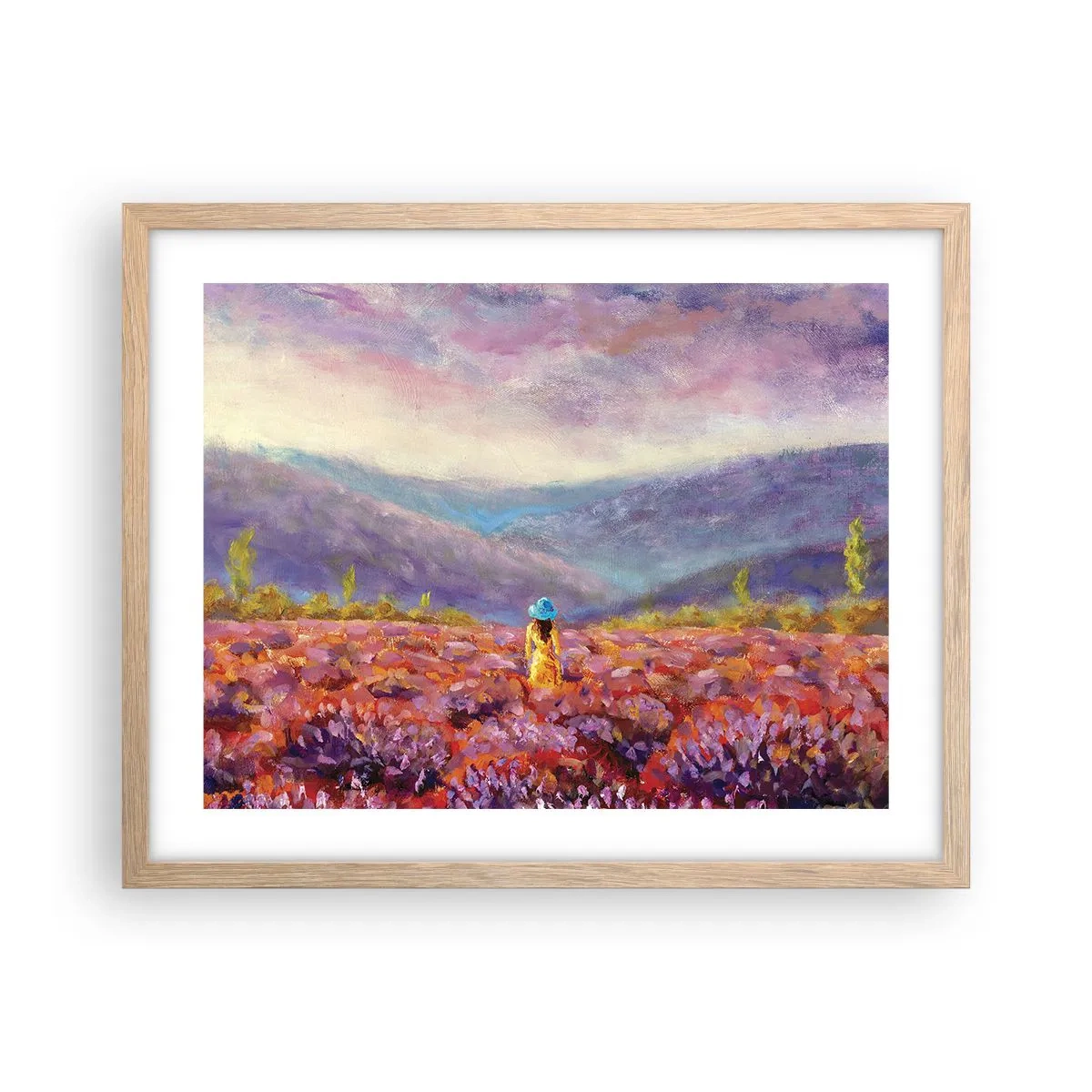 Plakat w ramie jasny dąb - W lawendowym świecie - 50x40 cm