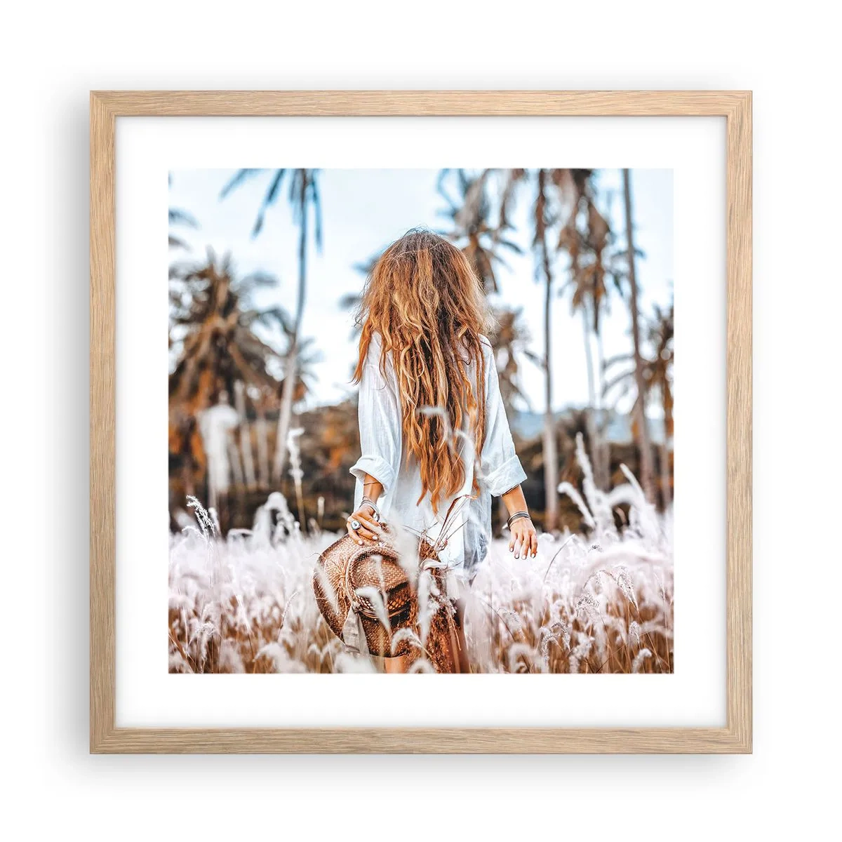 Plakat w ramie jasny dąb - Zrodzona z puchu traw - 40x40 cm