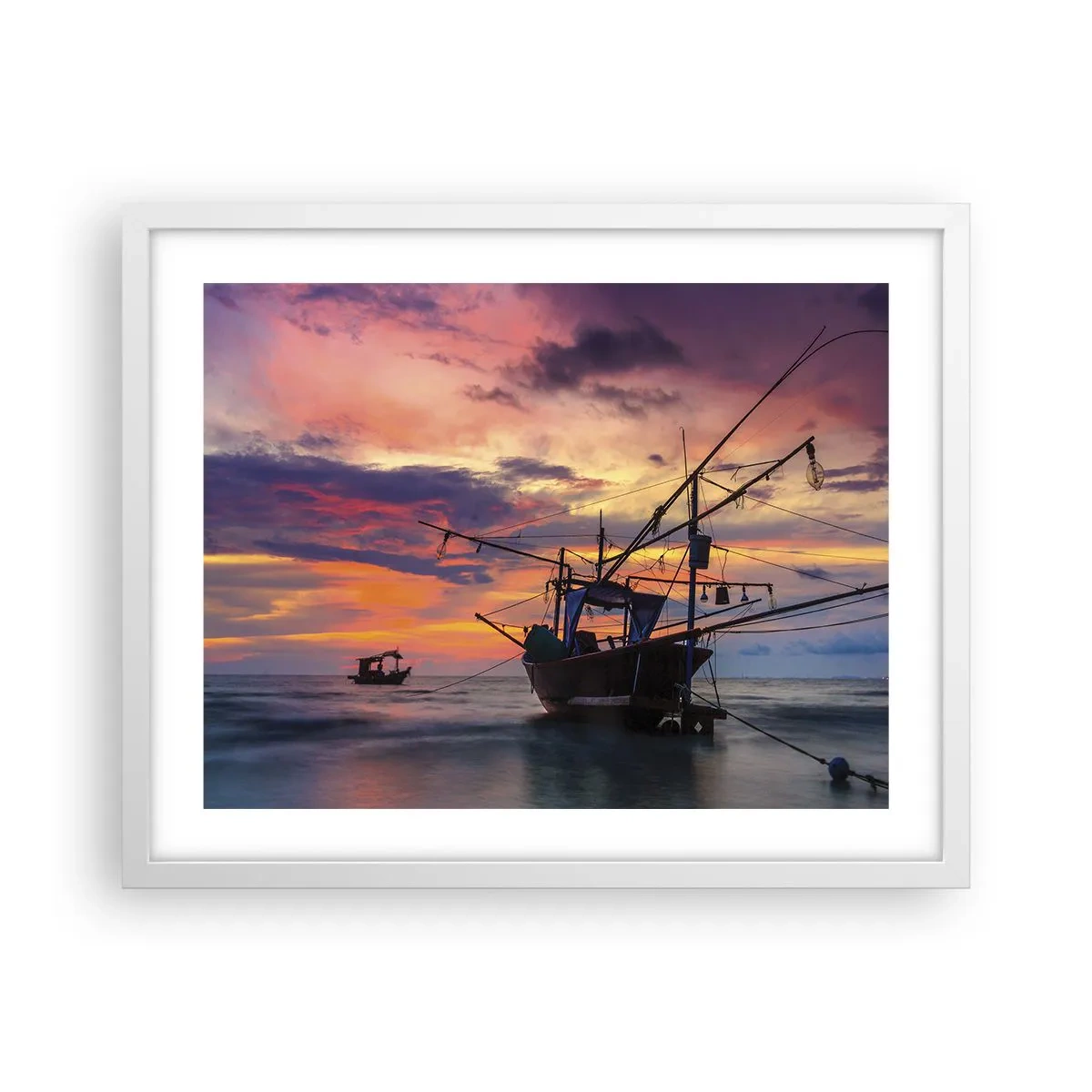 Plakat w białej ramie - Egzotyczny wieczór - 50x40 cm