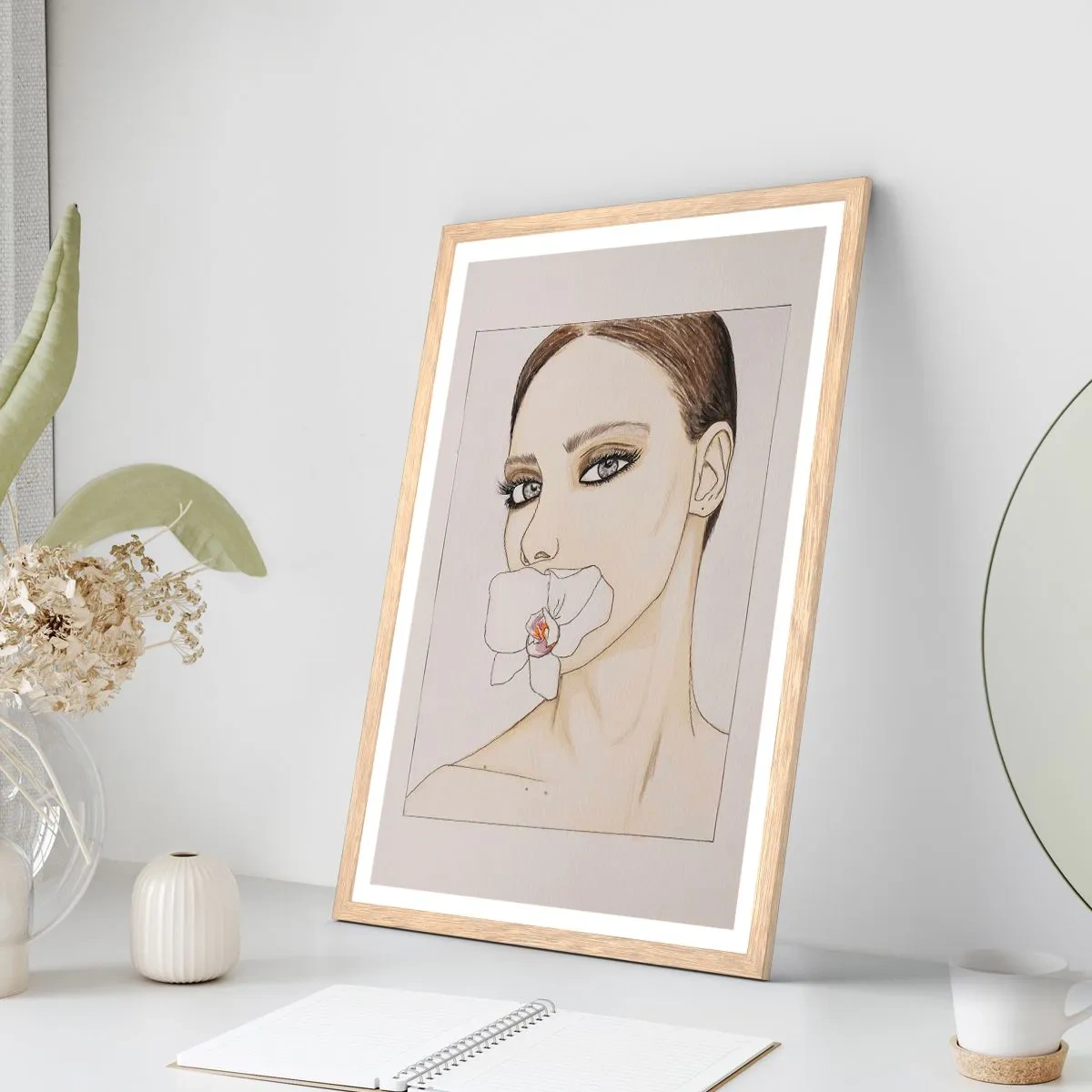 Plakat w ramie jasny dąb - Symbol elegancji i piękna - 70x100 cm