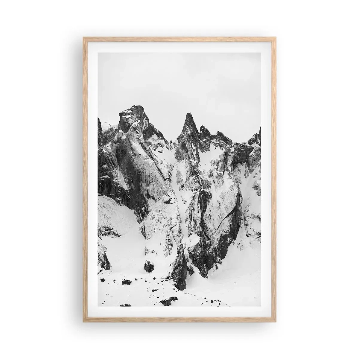 Plakat w ramie jasny dąb - Granitowa groźna grań - 61x91 cm