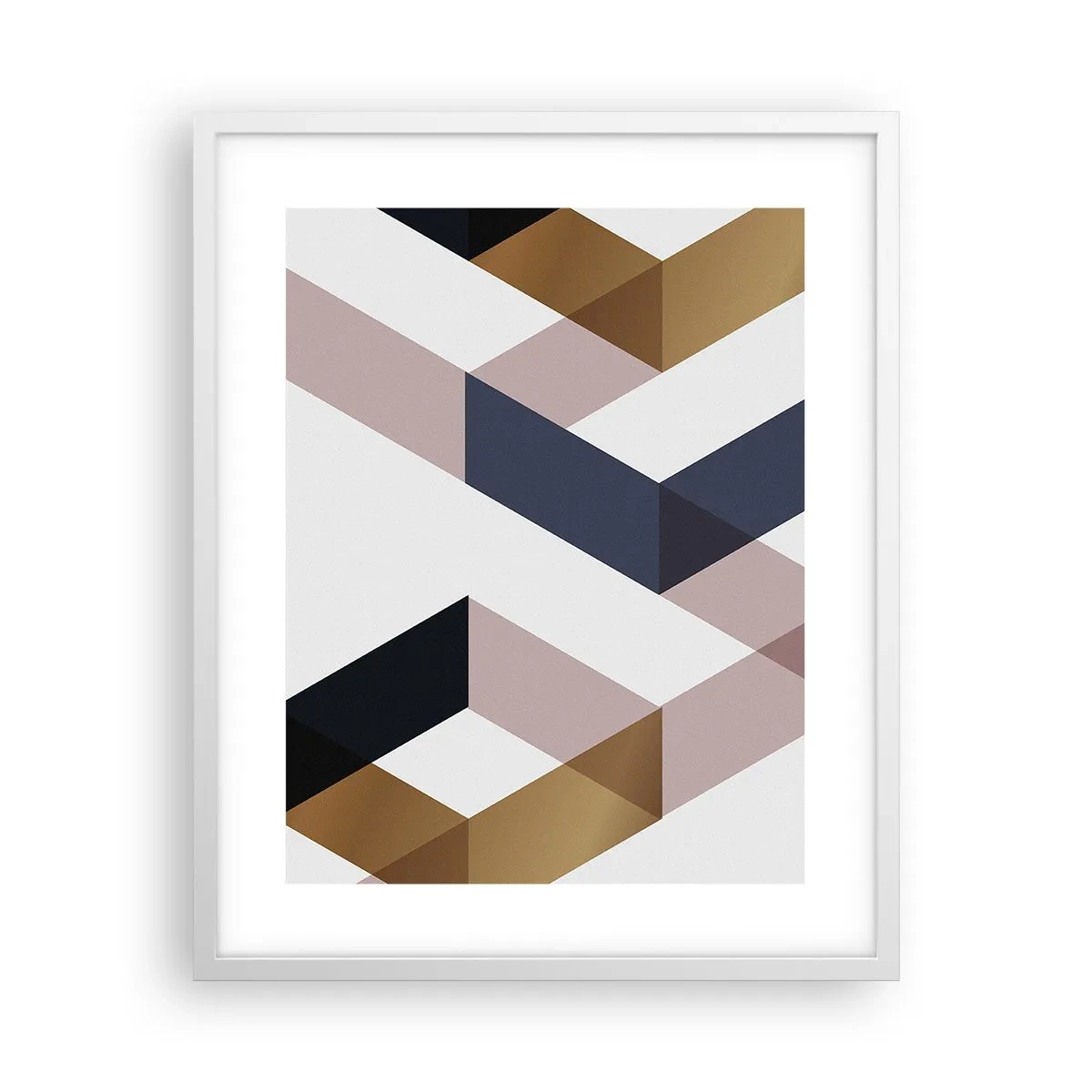 Plakat w białej ramie - Płaszczyzny i kąty - 40x50 cm