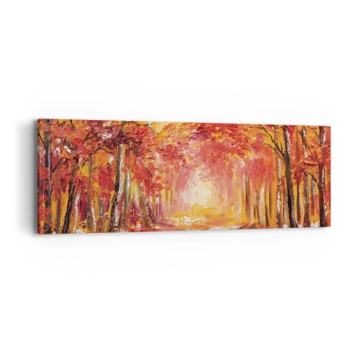 Obraz na płótnie - Miedziany las - 90x30 cm
