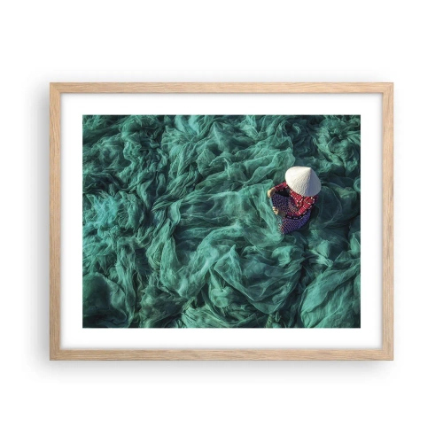 Plakat w ramie jasny dąb - W morzu sieci - 50x40 cm