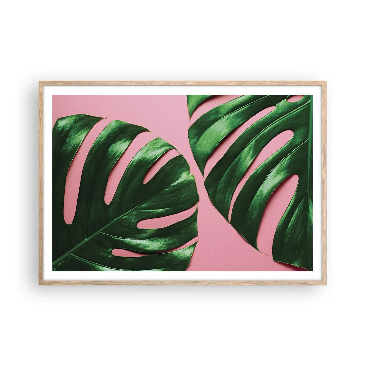 Plakat w ramie jasny dąb - Zielone rendez-vous - 100x70 cm