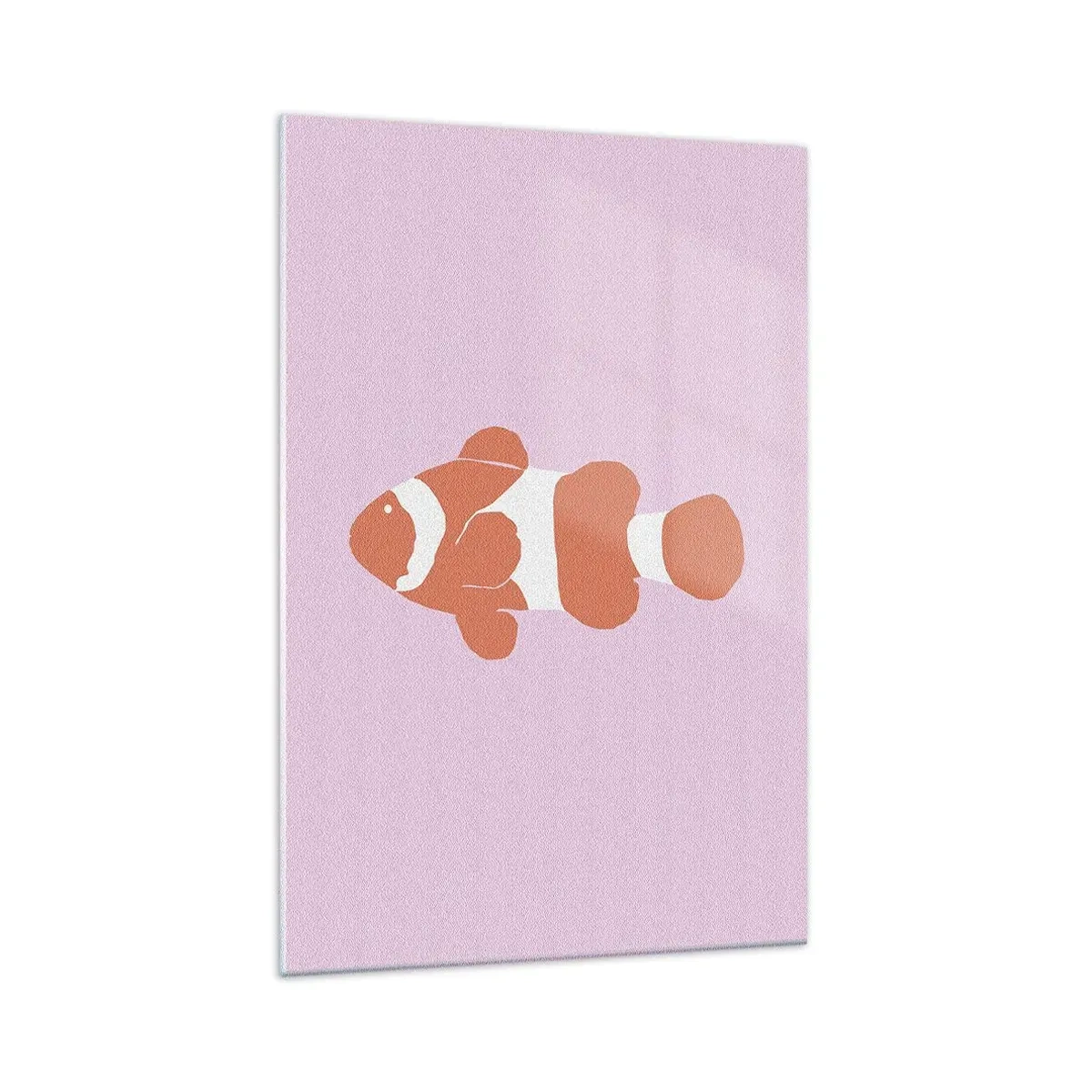 Obraz na szkle - Minimalistyczna ilustracja błazenka na pastelowym tle - 70x100cm - W koralu jej do twarzy i do ogona - Nowoczesna dekoracja ścienna do salonu i sypialni ARTTOR