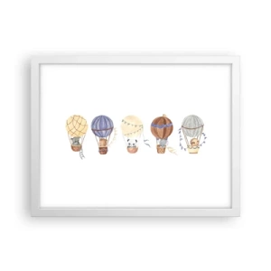 Plakat w białej ramie - Przyjaciele w podróży - 40x30 cm